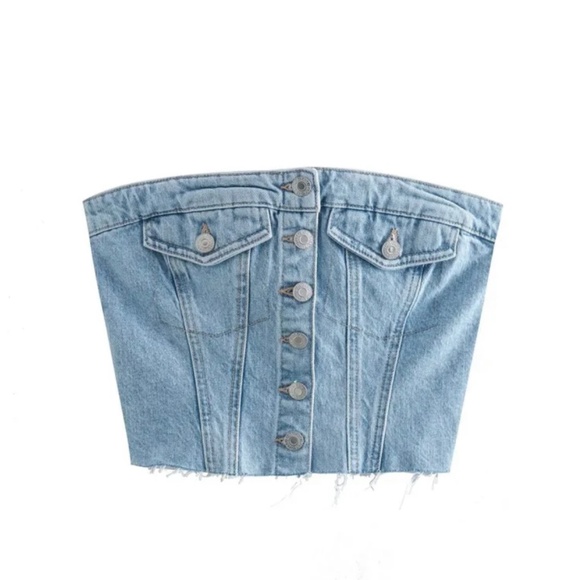 LOL-A: DENIM STRAPLESS - Picture 1 of 4
